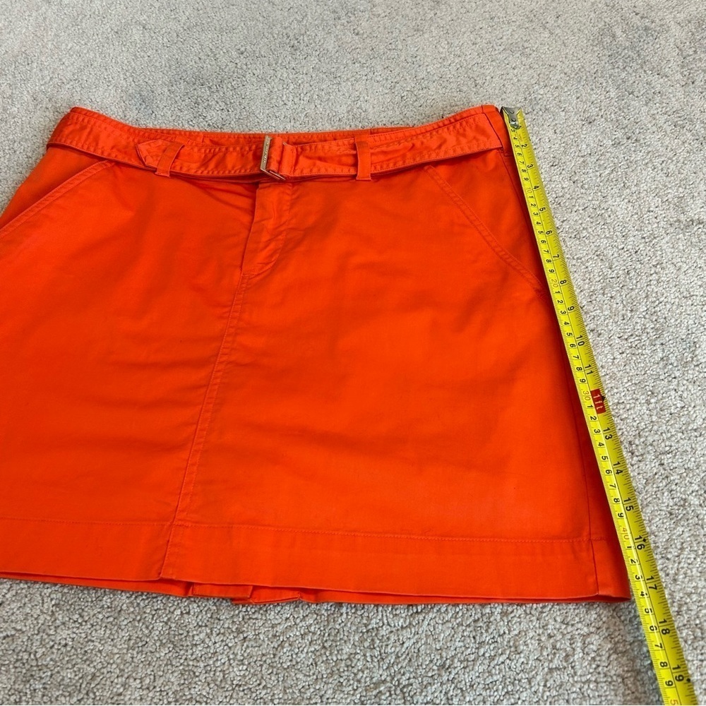 Ralph Lauren golf bright orange belted mini skirt skort Sz 10 - Picture 9 of 13